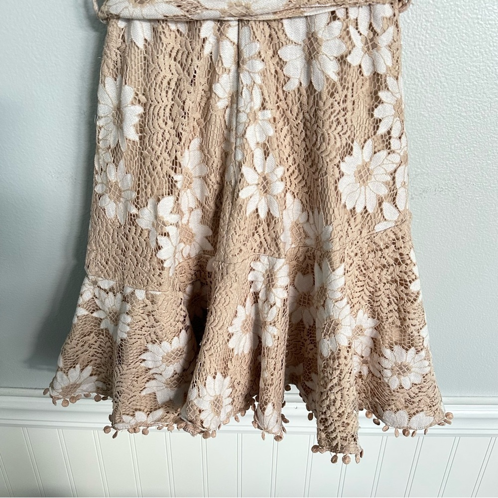 Saints and Secrets Floral Faux Wrap Ruffle Lace Mini Dress - Picture 14 of 15